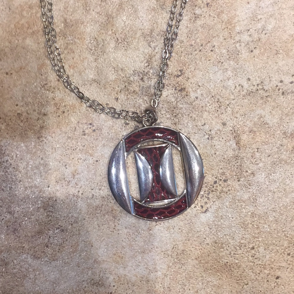 Red medallion necklace
